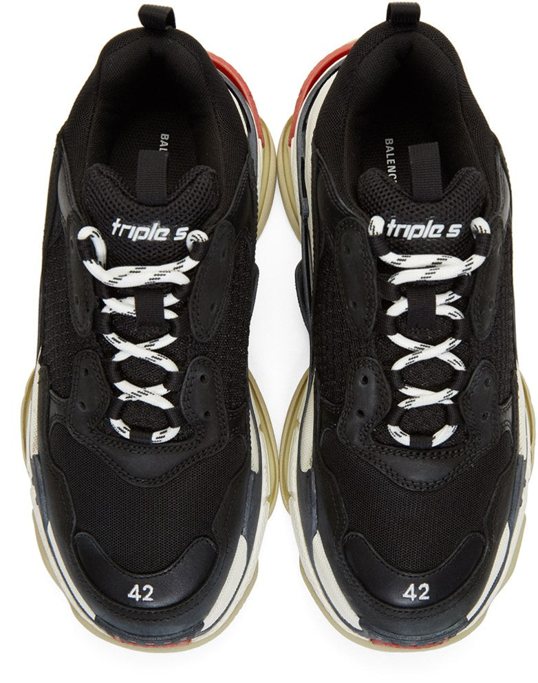 Balenciaga Triple S Black White Red