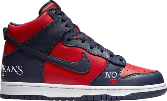 Supreme x Dunk High SB 'By Any Means - Red Navy'