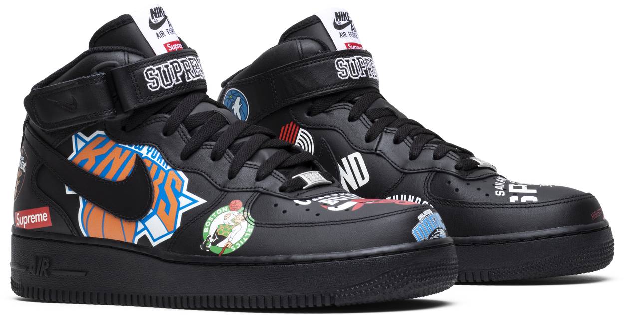 Supreme x NBA x Air Force 1 Mid 07 'Black'