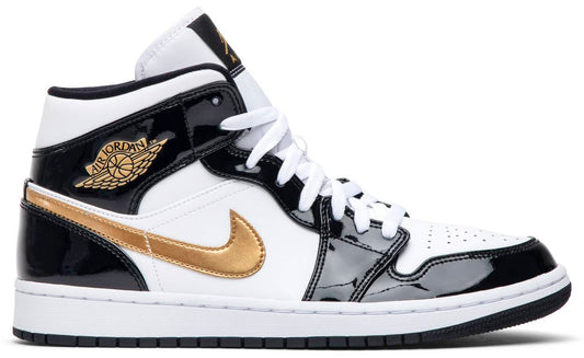 Air Jordan 1 Mid Patent 'Black Gold'