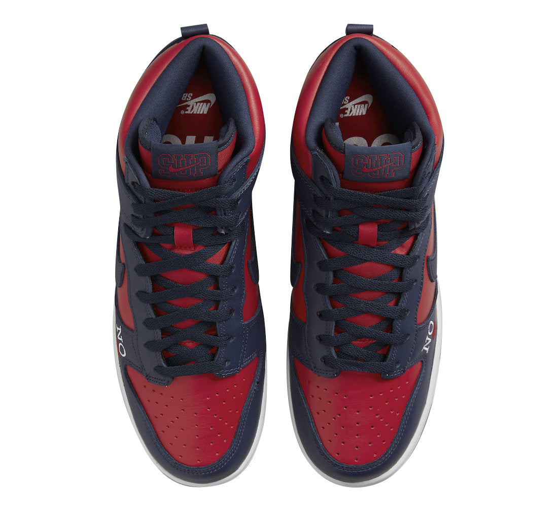 Supreme x Dunk High SB 'By Any Means - Red Navy'