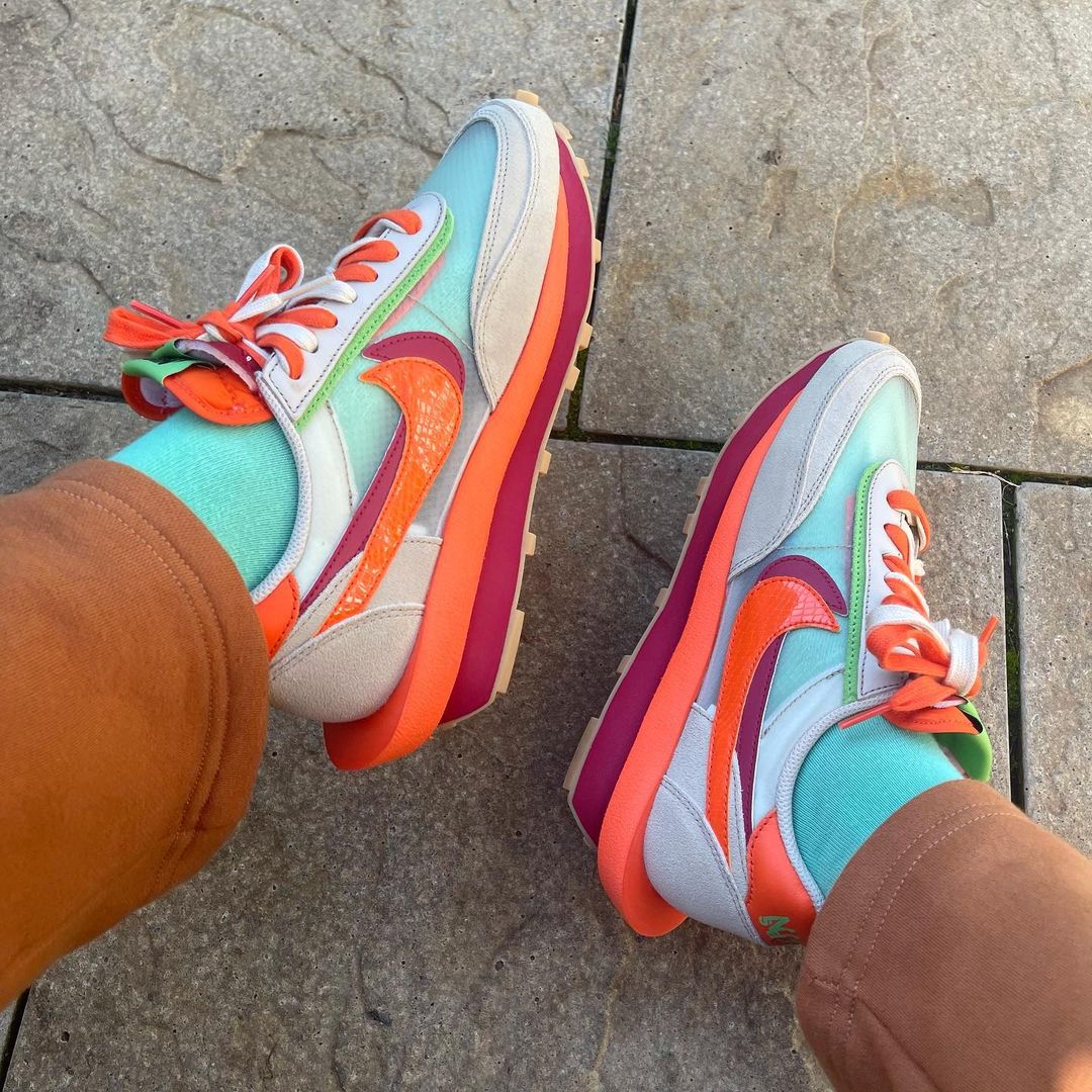sacai x Clot x LDWaffle 'Net Orange Blaze'