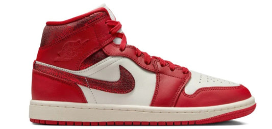 Air Jordan 1 Mid WMNS "Red Cracked Leather"