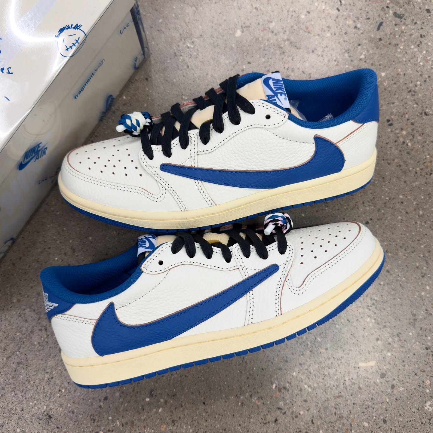 Fragment Design x Travis Scott x Air Jordan 1 Retro Low OG SP 'Sail Military Blue' 2025