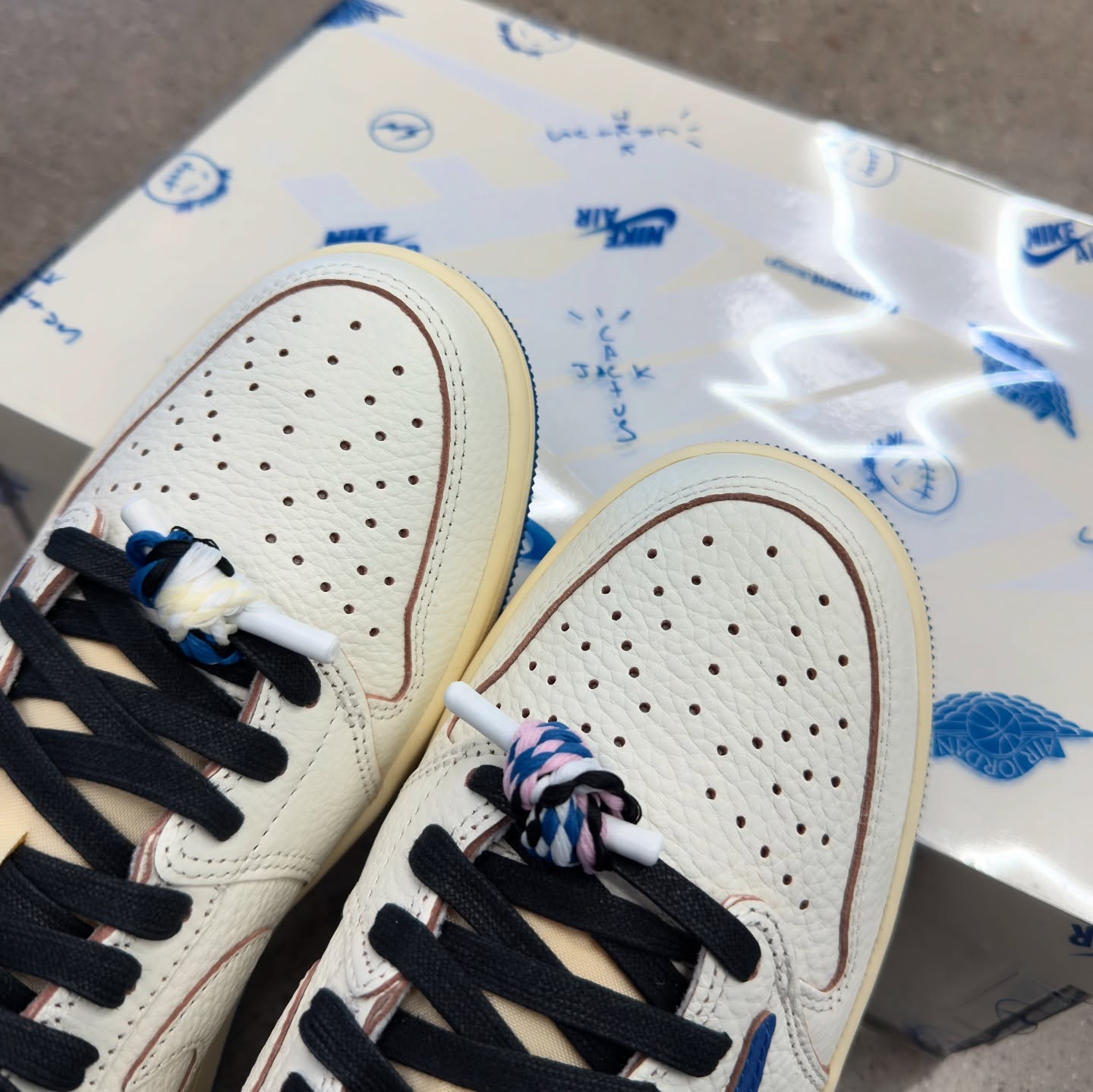 Fragment Design x Travis Scott x Air Jordan 1 Retro Low OG SP 'Sail Military Blue' 2025